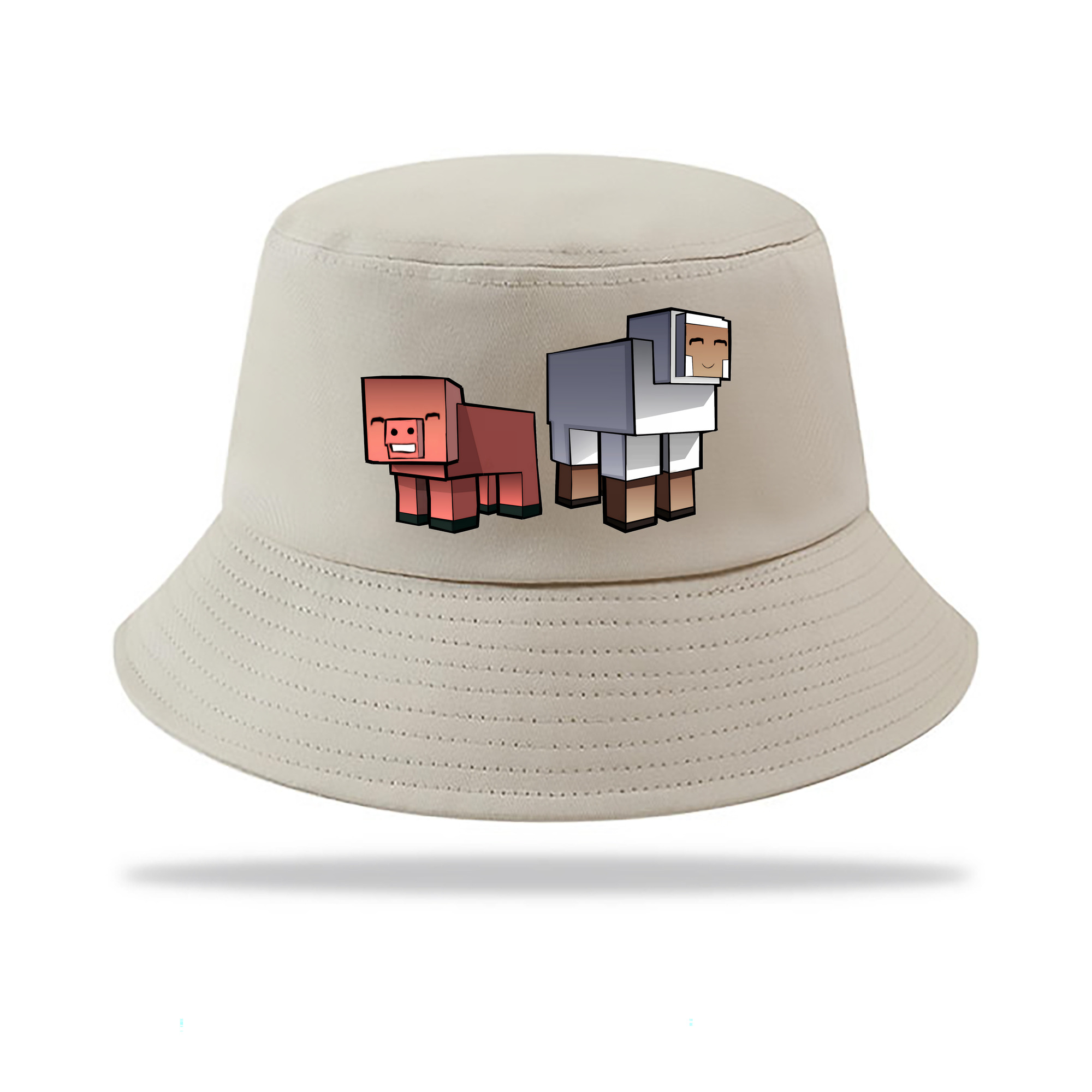 （画像用） マインクラフト ブロックの世界 Minecraft MC Block world アウトドア日除けバケットハット